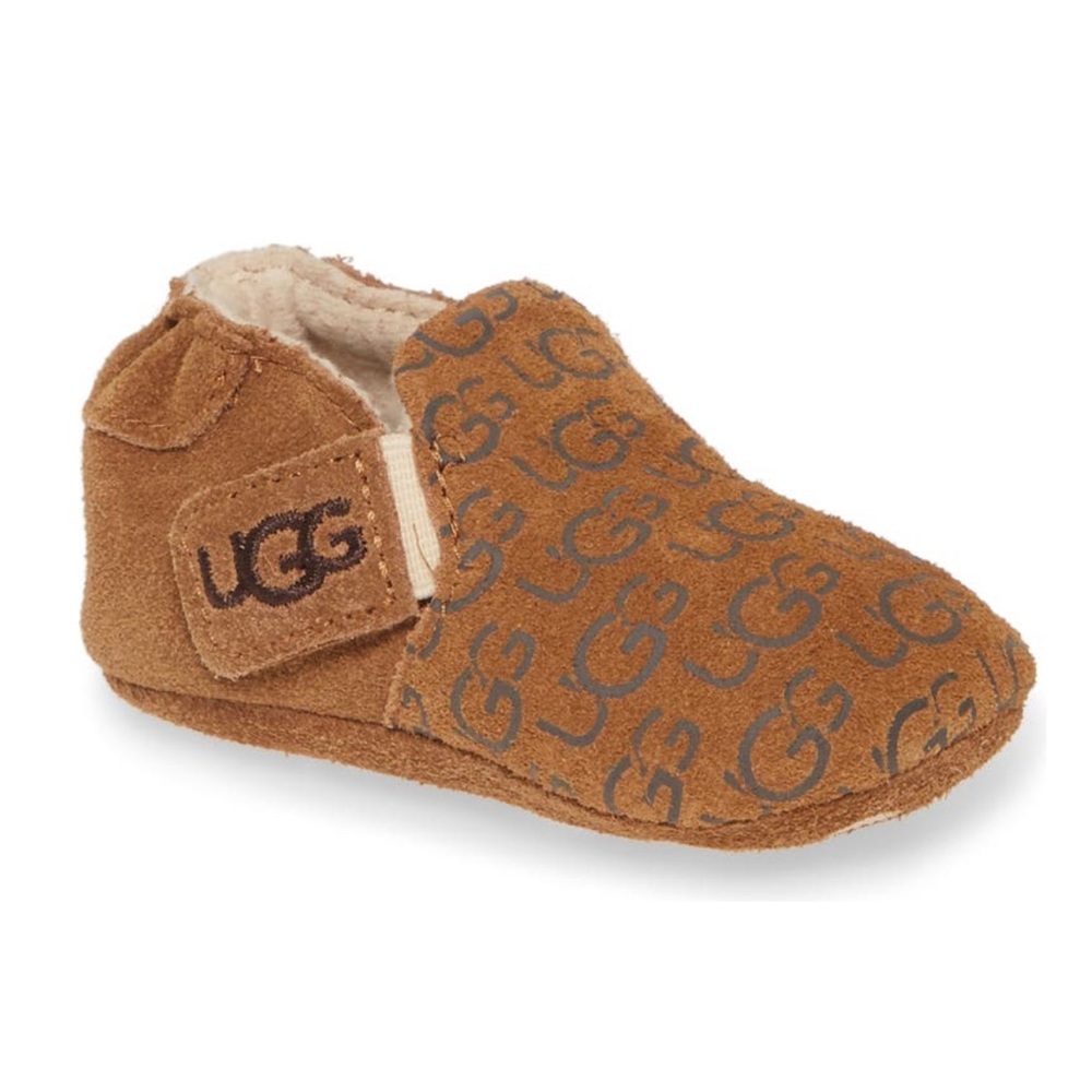 UGG Fleece Suede Crib Shoes Soft Sole 4-5 Baby Winter Moccasins Mocs Girl Boy
